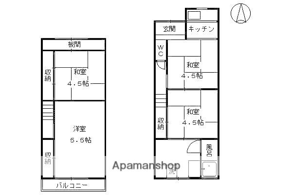 大宮西野山町１６ー７０貸家(4K)の間取り写真
