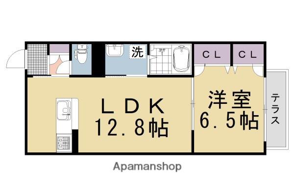 セントリヴィエ京都衣笠(1LDK/1階)の間取り写真