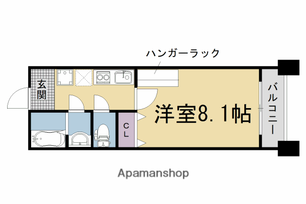 MESA VERDE 御園橋II(1K/3階)の間取り写真