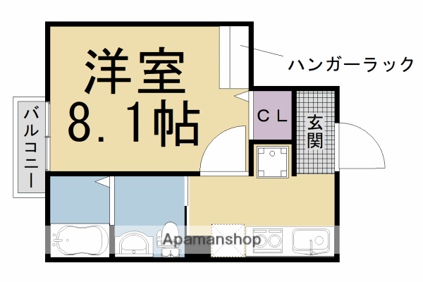 MESA VERDE 御園橋II(1K/3階)の間取り写真