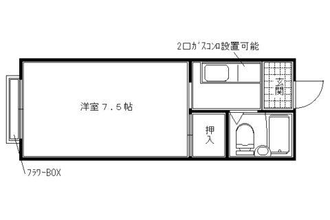 トミーハイツ(1K/1階)の間取り写真