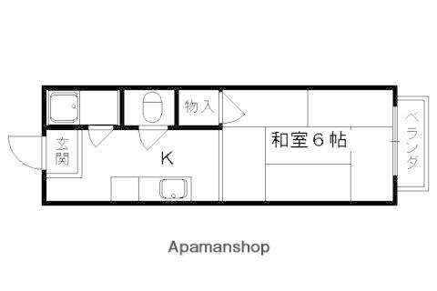コーポヤシキ(1K/1階)の間取り写真