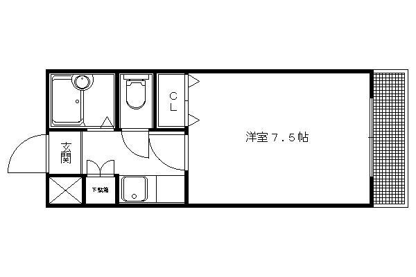 ジュノー雅(1K/3階)の間取り写真