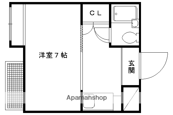 ハイツおおくら(1K/4階)の間取り写真