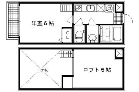 ロフティ京都西陣(1K/1階)の間取り写真