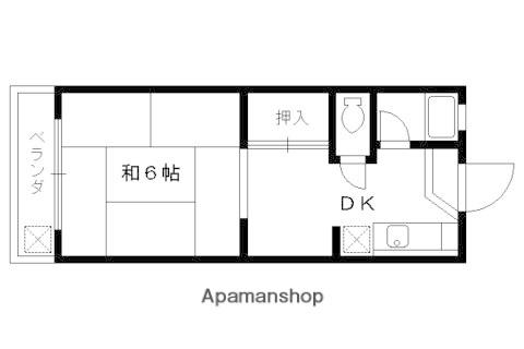 コーポ鳳瑞(1DK/4階)の間取り写真