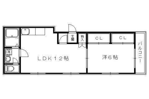 メゾンゼフィール(1LDK/4階)の間取り写真