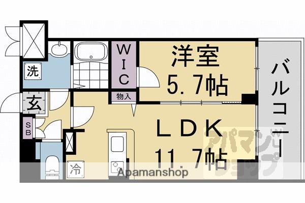 プレサンス京都北野白梅町(1LDK/4階)の間取り写真