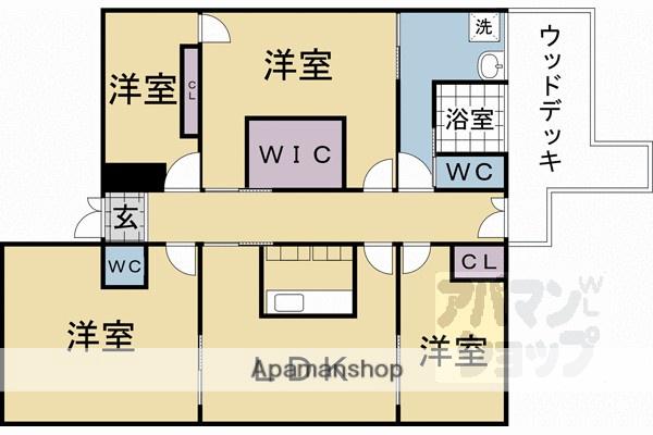 京阪電気鉄道鴨東線 出町柳駅 徒歩7分 3階建 築41年(3SLDK/3階)の間取り写真