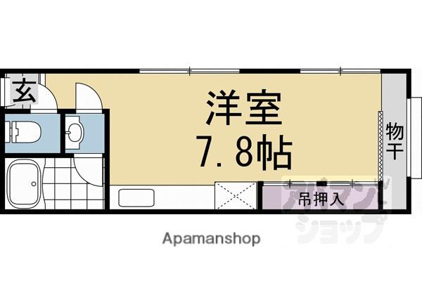 聖護院ハイツ(ワンルーム/3階)の間取り写真