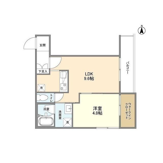 ウェルスクエア京都四条大宮(1LDK/2階)の間取り写真