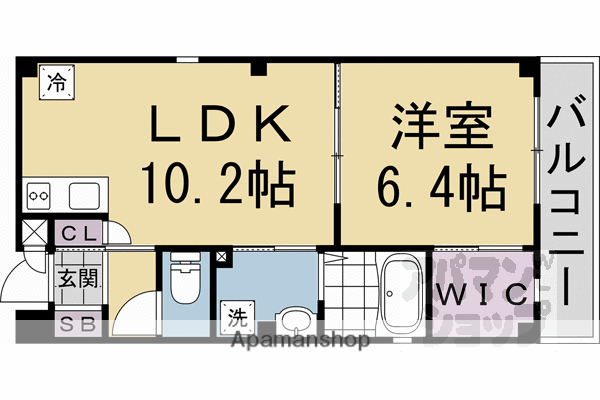 新町CINQ(1LDK/3階)の間取り写真