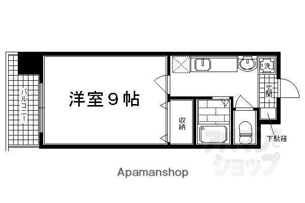 ハウスセゾン御所南(1K/11階)の間取り写真