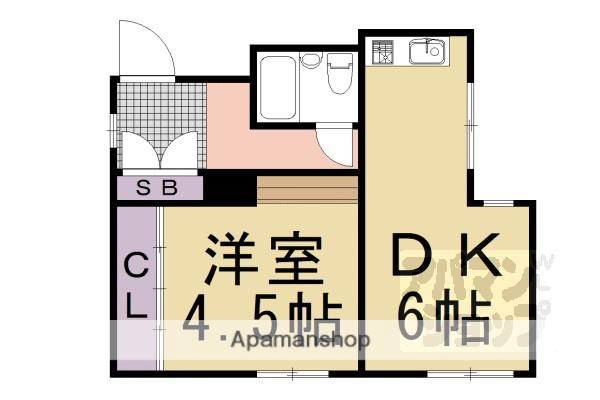 室町マンション(1DK/3階)の間取り写真