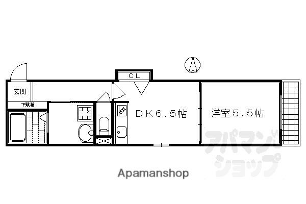 セブンスヘヴン黒門三条(1DK/2階)の間取り写真
