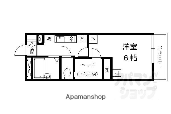 レオパレス紫野(1K/2階)の間取り写真