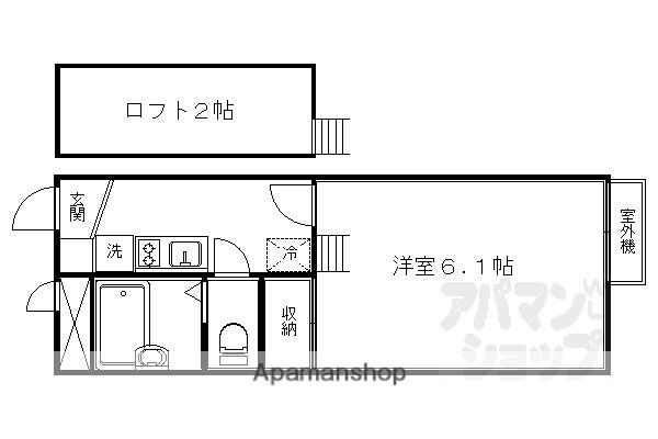 レオパレス御所西(1K/1階)の間取り写真
