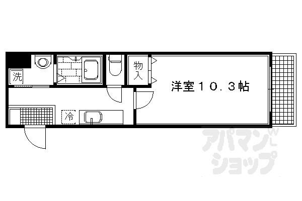 BO・上七軒(1K/1階)の間取り写真