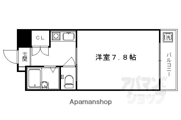グレーシャス23(1K/4階)の間取り写真