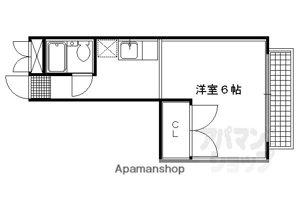 ハイツ油小路(1K/3階)の間取り写真
