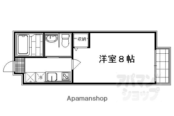 REQUIE大将軍(1K/3階)の間取り写真