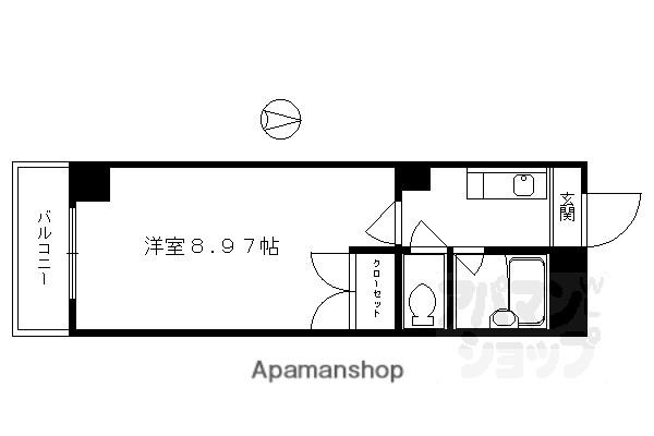 シティハウス夷川(1K/2階)の間取り写真
