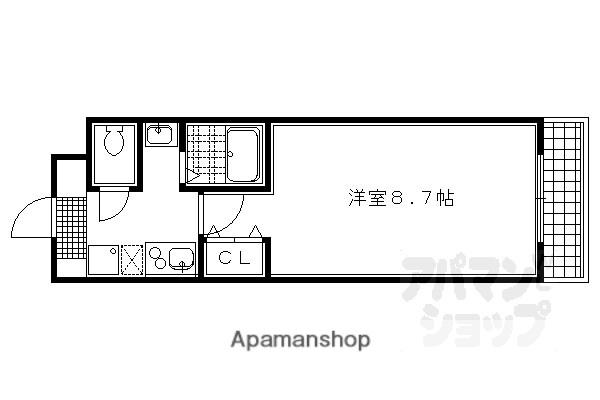 シルクピア五匠(1K/4階)の間取り写真