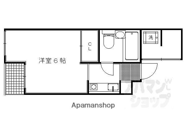 プラネシア中立売(1K/2階)の間取り写真