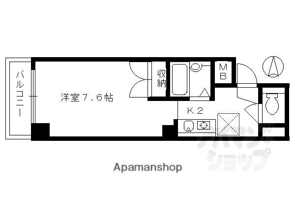 センターヴィレッジ御池(1K/5階)の間取り写真