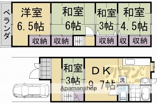 叡山電鉄 一乗寺駅 徒歩9分 2階建 築57年(5LDK)の間取り写真