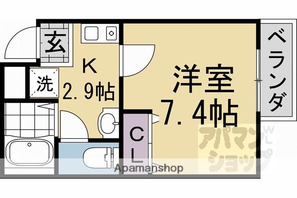 ELEVEN白峯(1K/2階)の間取り写真