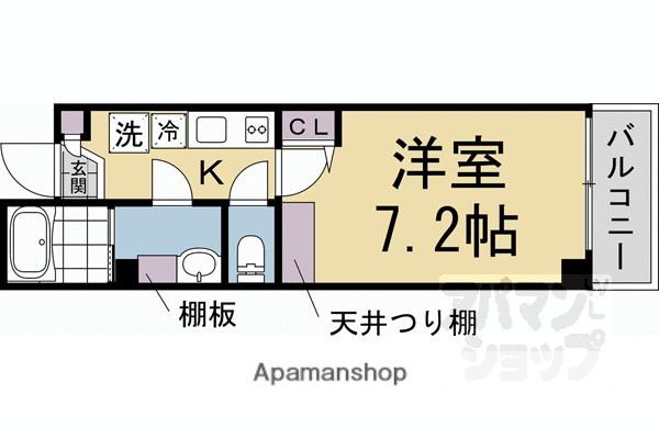 GROOVE京都五番町(1K/5階)の間取り写真