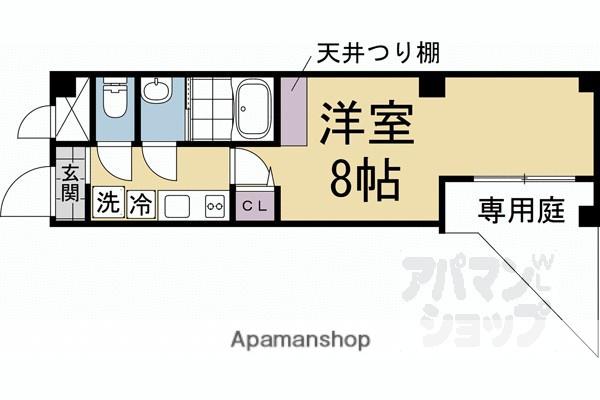 GROOVE京都五番町(1K/1階)の間取り写真