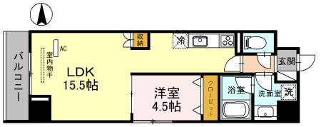 リヒトサール(1LDK/3階)の間取り写真