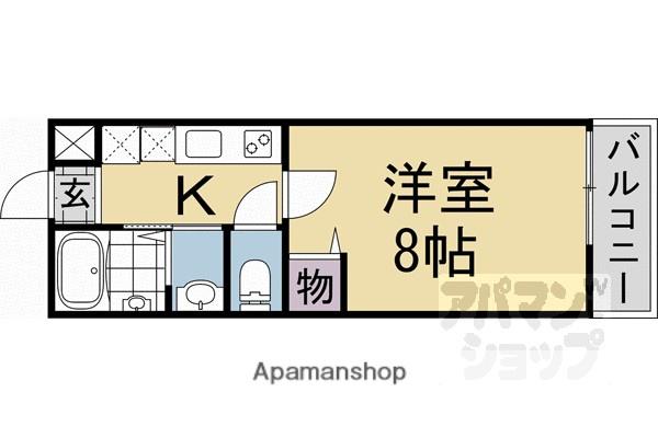 フォルトゥーナ鷹峯(1K/2階)の間取り写真