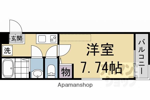 グラン京都西陣(1K/3階)の間取り写真