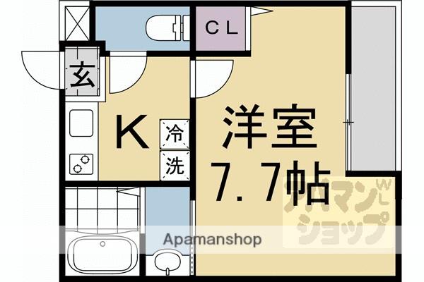 EN西ノ京二条(1K/4階)の間取り写真