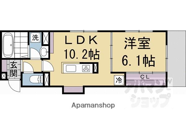 D-ROOM壬生森町(1LDK/3階)の間取り写真