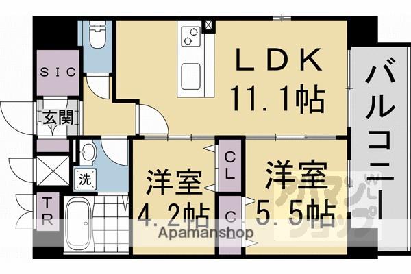 LIVECASA千本今出川(2LDK/5階)の間取り写真