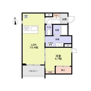 FORESTMAISON堀川御池(1LDK/2階)の間取り写真