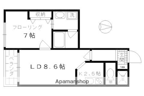 烏丸アネックスII(1LDK/7階)の間取り写真