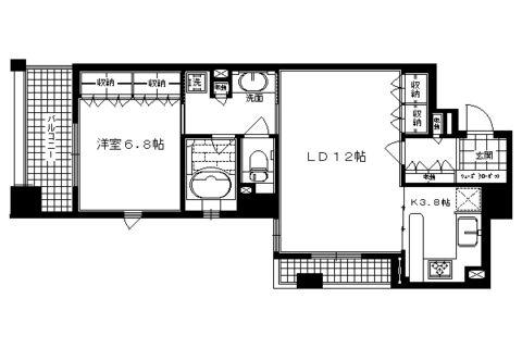 リーガル京都烏丸御池(1LDK/5階)の間取り写真