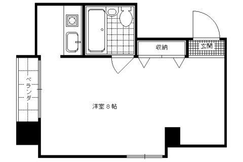 K・WARP(1K/2階)の間取り写真