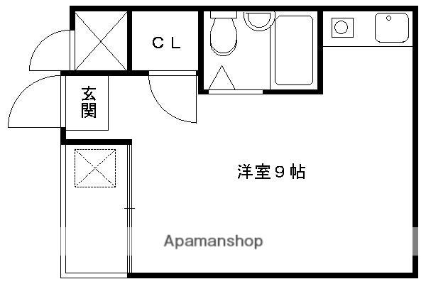 ビュウ御薗(ワンルーム/1階)の間取り写真