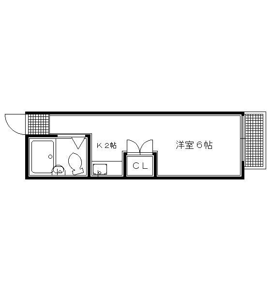 ヒルハイツ一条(ワンルーム/4階)の間取り写真