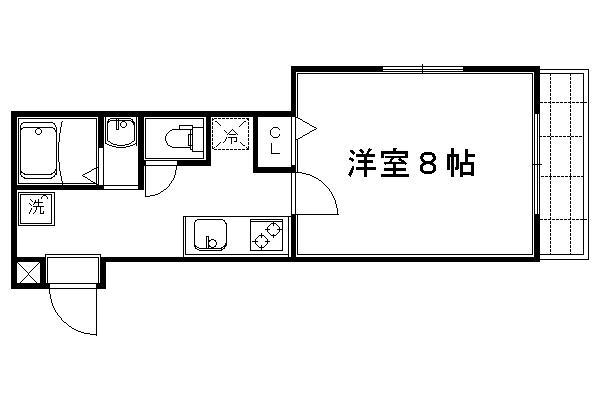 京洛マンション(1K/3階)の間取り写真