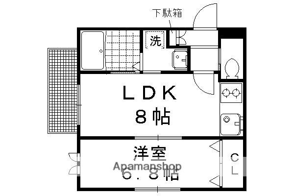 グランヴィア紫明(1LDK/2階)の間取り写真