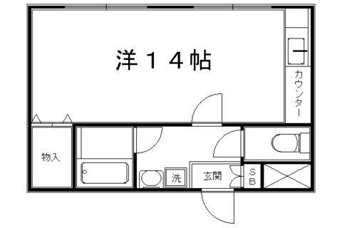 アビタシオン鴨川(ワンルーム/1階)の間取り写真