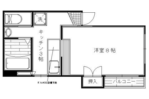 グレース白梅町南(1K/4階)の間取り写真