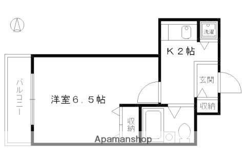 ジョイフル御池(1K/2階)の間取り写真